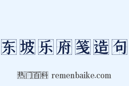东坡乐府笺造句是什么意思的图片